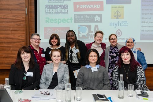 Our founding members. From top left to right: Sara Kirkpatrick, Naomi Dickson, Mary Otuko, Natalie Collins, Gisela Valle, Huda Jawad Bottom left to right: Nikki Dhillon Keane, Esther Sweetman, Zohra Khaku, Sara Hyde